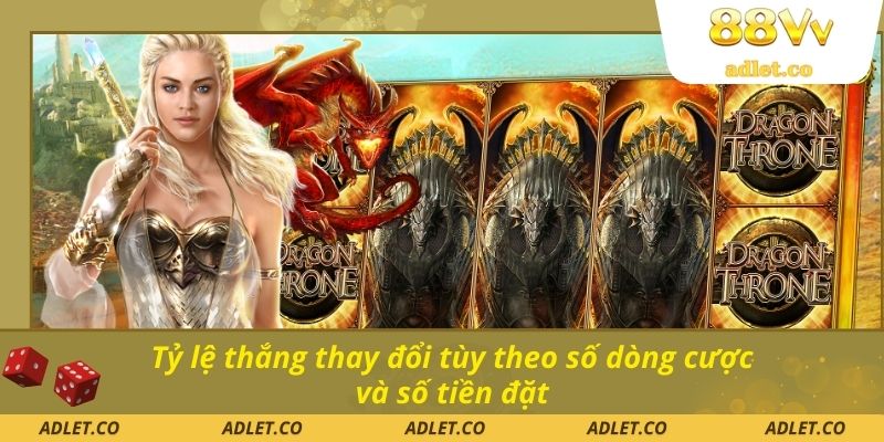 Tỷ lệ thắng thay đổi tùy theo số dòng cược và số tiền đặt
